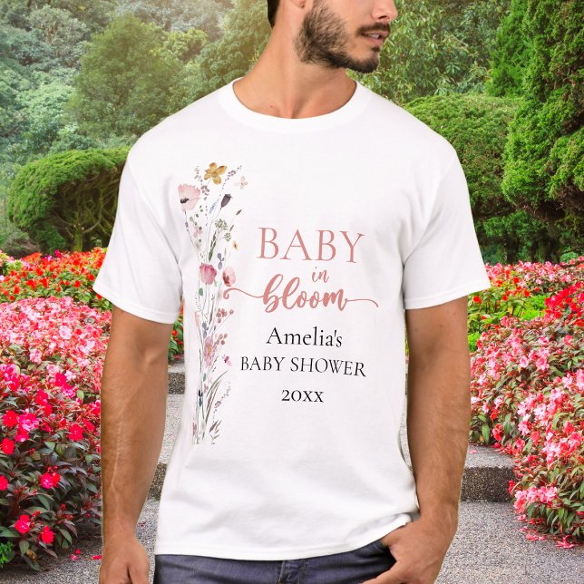 Camiseta Chá de Bebê Flor Silvestre (Criador carregado)