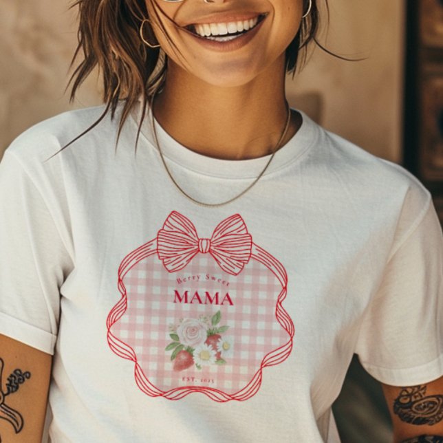 Camiseta Chá de Bebê Floresta de Morango (Criador carregado)