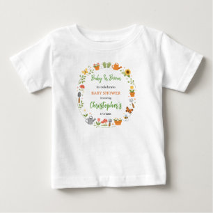 Camiseta Chá de Bebê Jardim Baby em Flor Floral Fofo