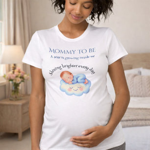 Camiseta Chá de Bebê Mamãe de Primeira Viagem Maternidade
