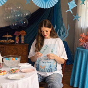 Camiseta Chá de Bebê Marítimo para a Futura Mamãe
