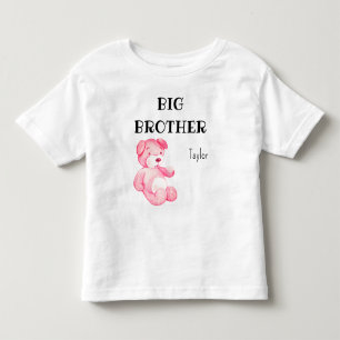 Camiseta Chá de Bebê Menina Irmão Mais Velho Crianças-Juven