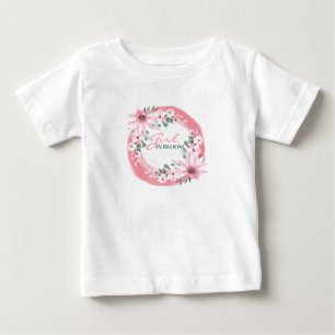 Camiseta Chá de Bebê Menina Rosa Bege