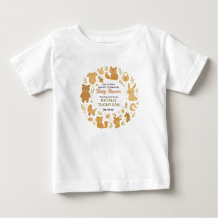 Camiseta Chá de Bebê Menino Neutro Adoráveis Animais da S