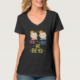 Camiseta Chá de Bebê Revelação do Sexo Rosa ou Azul Nós Ama