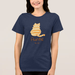 Camiseta Chá de Bebê Tia Futurama de Gato Laranja Gordinho 