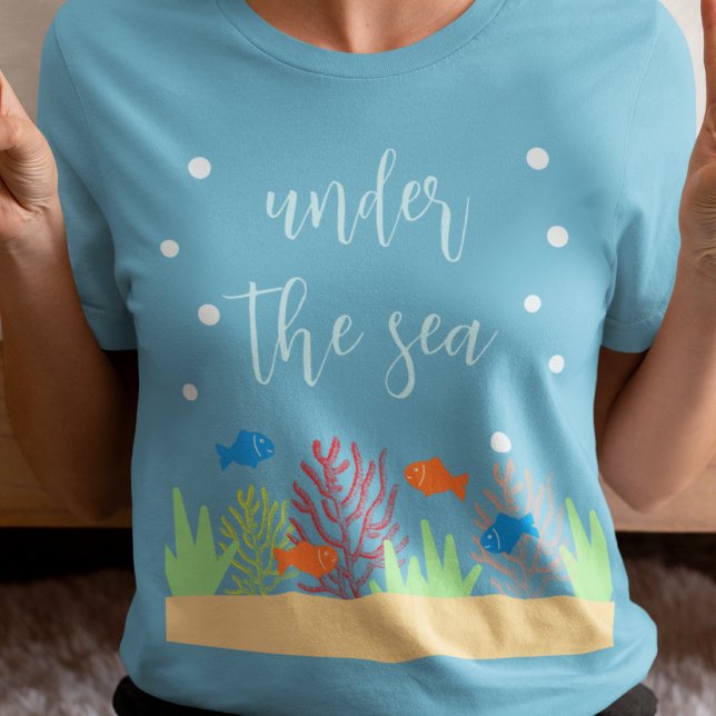 Camiseta Chá de Bebê Vida Marinha (Criador carregado)