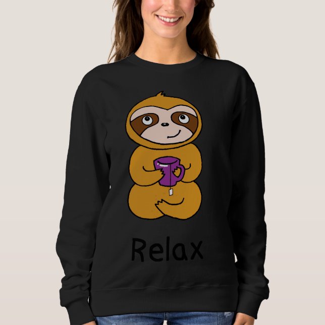 Camiseta Chá de Bebendo de Lã Relaxado (Frente)
