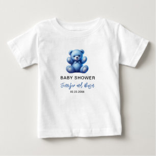 Camiseta Chá de Bebezinho do Urso Cinzento Azul