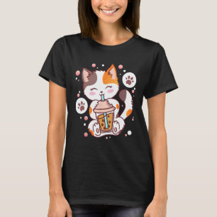 Camiseta Chá de Boba de Gato Bubble Tea Neko