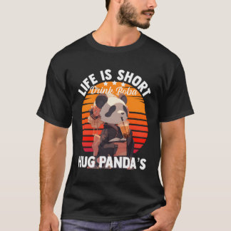 Camiseta Chá de Boba E Pandas Kawaii Simplesmente Adoráveis