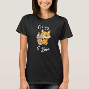 Camiseta Chá de Bolha Corgi Boba Corgi Cães Lindos Citação