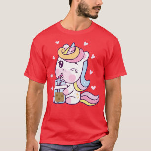 Camiseta Chá de bolha de Bebendo do Unicórnio