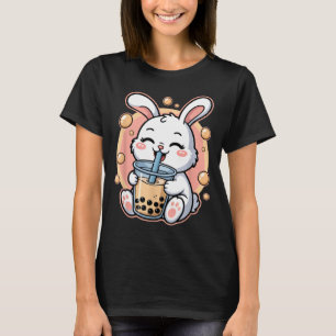 Camiseta Chá de Bolhas de Chá de Boba de Coelho Engraçado