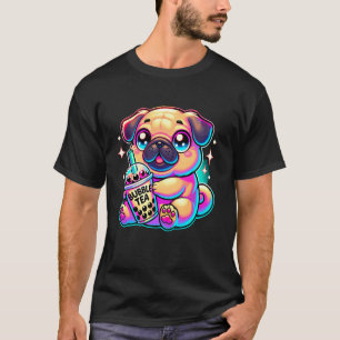 Camiseta Chá de Bolhas de Pug Chá de Boba
