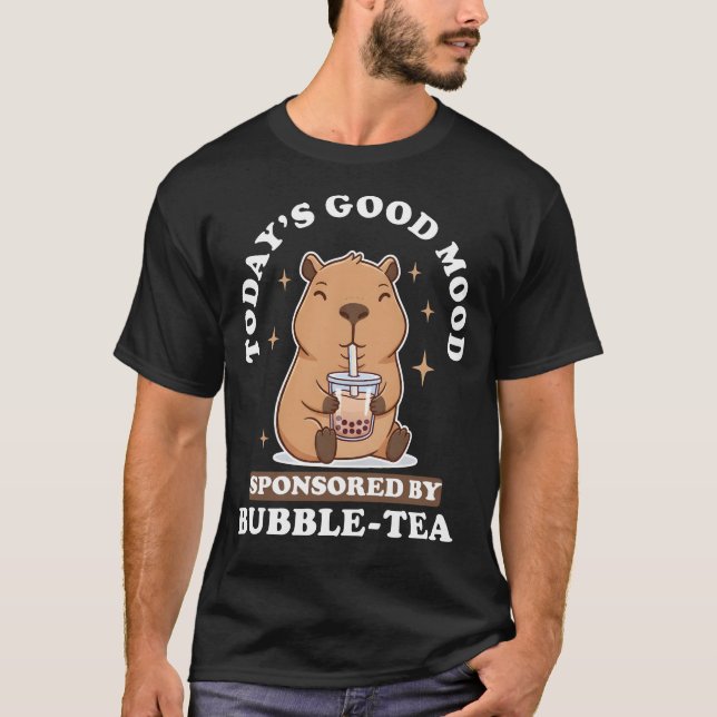 Camiseta Chá de Bolhas do Bom Humor de Hoje Capivara Kawaii (Frente)