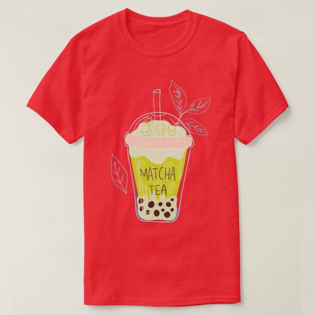 Camiseta chá de bolhas matcha 4 (Frente do Design)