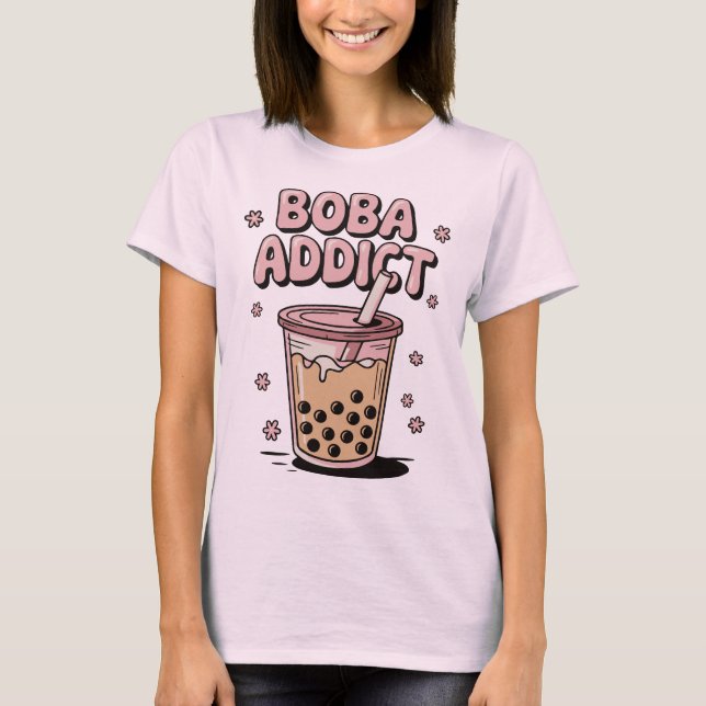 Camiseta Chá de Bolhas Viciado em Boba (Frente)