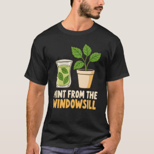 Camiseta Chá De Erva Fresca Da Janela Arte De Hortelã