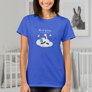 Camiseta Chá de fraldas Blue Stork Boy