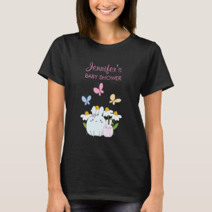 Camiseta Chá de fraldas Bunnies, Borboletas e Disias