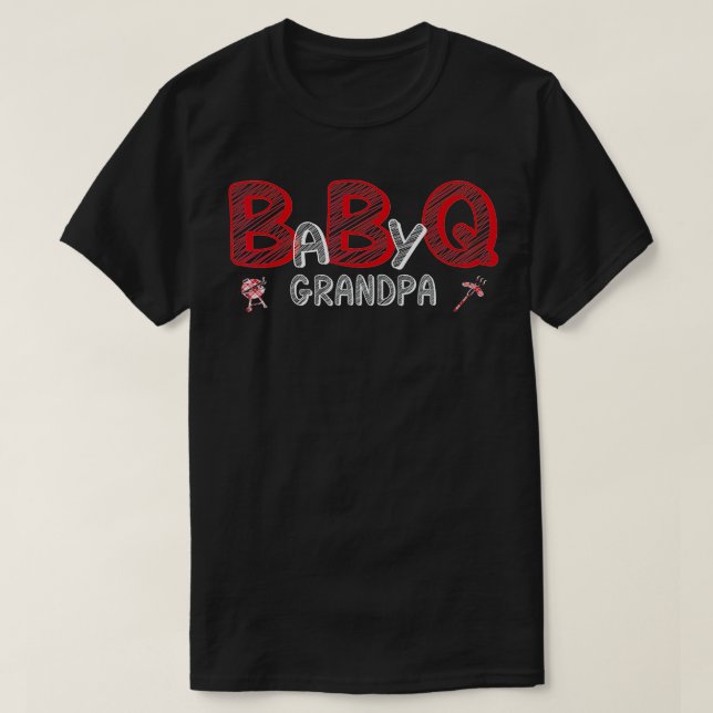 Camiseta Chá de fraldas Churrasco Chá Vovô Do Bebê (Frente do Design)