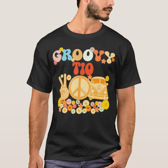 Camiseta Chá de fraldas da Família Groovy Tio Matching Da P (Frente)