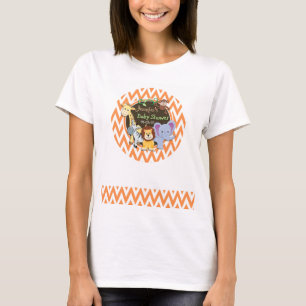 Camiseta Chá de fraldas da selva; Corredor Laranja e Branco
