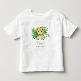 Camiseta Chá de fraldas de Aniversário Tropical de Lion Cub