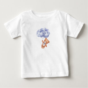 Camiseta Chá de fraldas de Aquarela de Azul-Urso Teddy