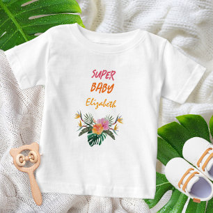 Camiseta CHÁ DE FRALDAS de Aquarela de Papagaio Tropical SU