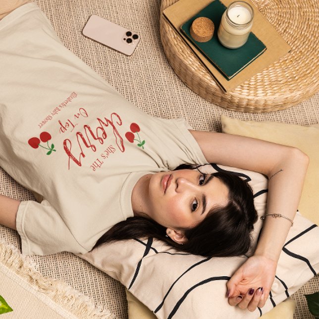 Camiseta Chá de fraldas de cerejas (Criador carregado)