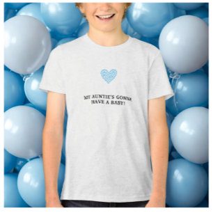 Camiseta Chá de fraldas de Coração Azul