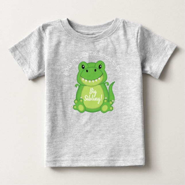 Camiseta Chá de fraldas de dinossauro T-Rex (Frente)