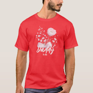 Camiseta Chá de fraldas de Flor Selvagem de Cor Vermelha Do