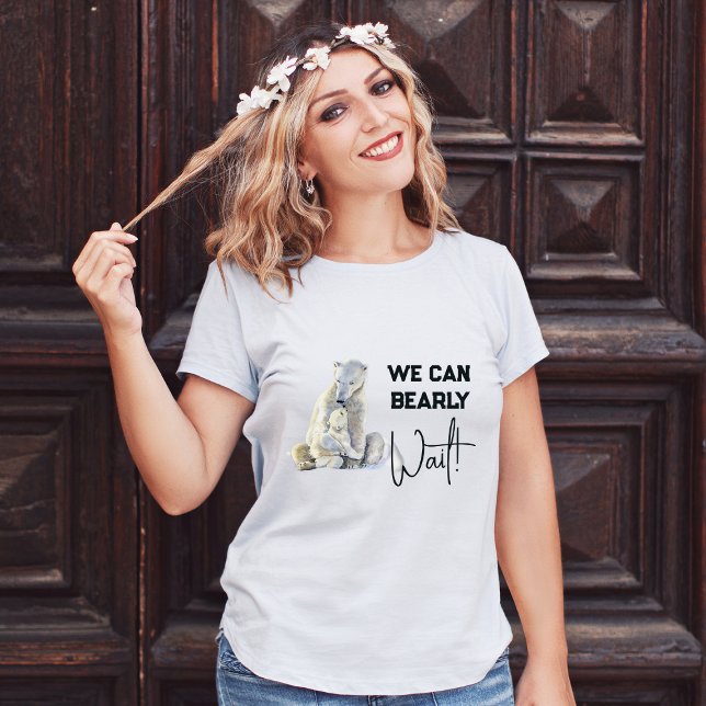 Camiseta Chá de fraldas de Garota Rosa Polar Bear (Criador carregado)