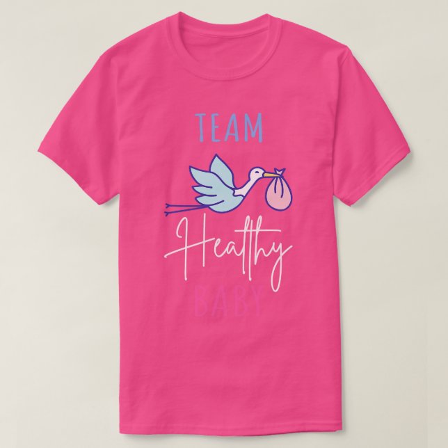 Camiseta Chá de fraldas de Gravidez do Bebê I Saudável (Frente do Design)