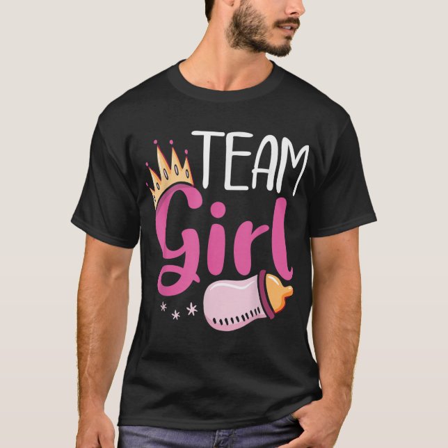 Camiseta Chá de fraldas de Gravidez Equipe Rapariga Futuro  (Frente)