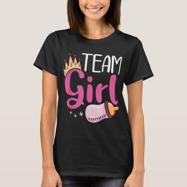 Camiseta Chá de fraldas de Gravidez Equipe Rapariga Futuro  (Frente)