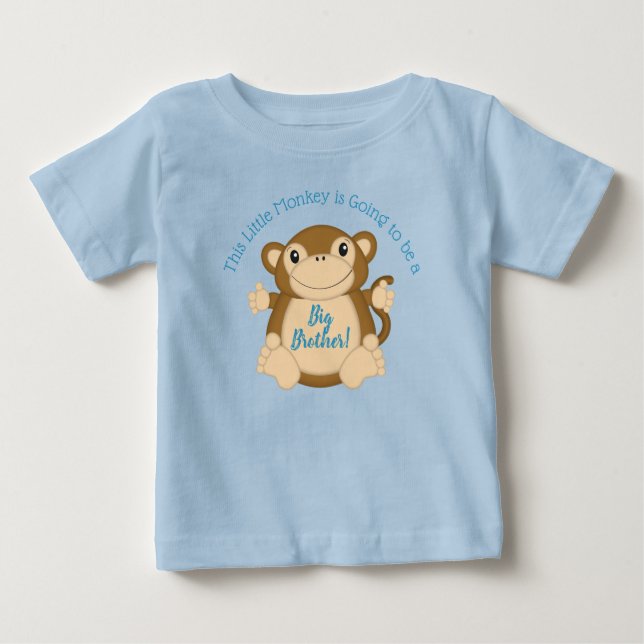 Camiseta Chá de fraldas de macaco azul (Frente)