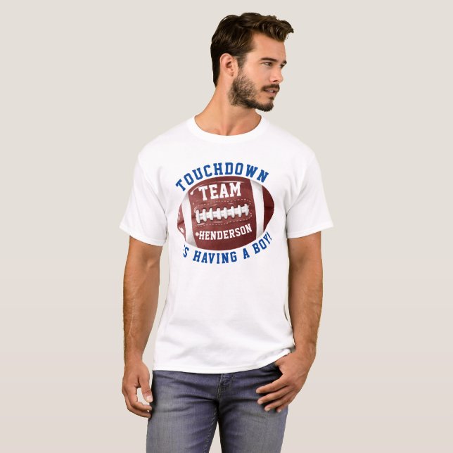 Camiseta Chá de fraldas de PAI de futebol (Frente Completa)