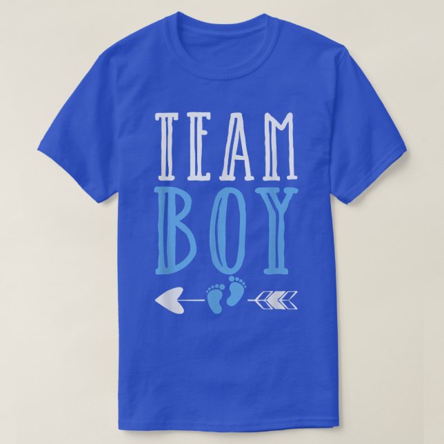 Camiseta Chá de fraldas de Revisão de Gênero do Team Boy (Frente do Design)
