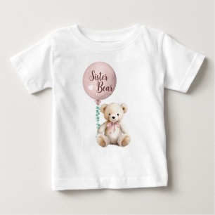 Camiseta Chá de fraldas de Urso Irmã - Camisa-T