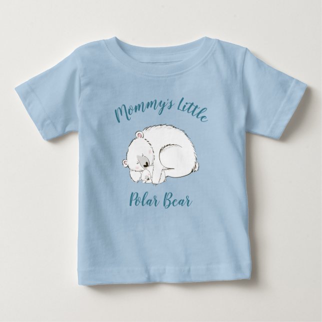 Camiseta Chá de fraldas de Urso Polar Blue Boy (Frente)