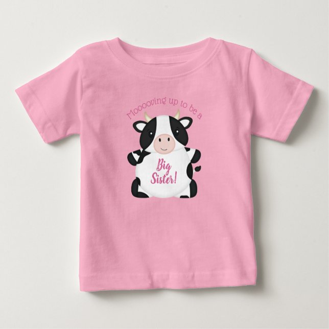 Camiseta Chá de fraldas de vaca, Fazenda rosa (Frente)