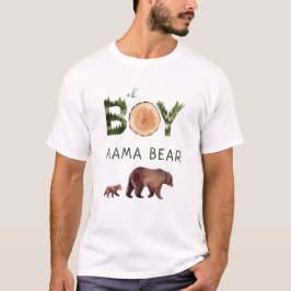 Camiseta Chá de fraldas de Woodland Mama Bear Boy