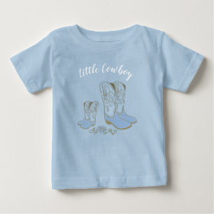Camiseta Chá de fraldas do Cowboy País Oeste Blue Boy