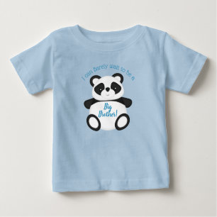 Camiseta Chá de fraldas do Urso Panda Azul