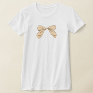 Camiseta Chá de fraldas elegante Arco de pêssego claro Mãe