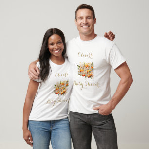 Camiseta Chá de fraldas Laranja Gênero Citro Neutro